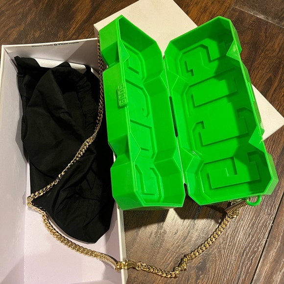 GCDS Logo Plexi Bag with gold chain. Comes with box and dust bag. - Picture 2 of 3